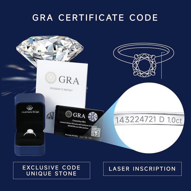 Thumbnail 2 de MomentWish Verlobungsring 1 Karat Moissanit 💍