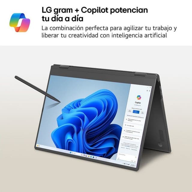 Detalle 2 de LG Gram Pro 2-en-1 16T90TP-K (16") con Intel Core Ultra 7, 32GB, 1TB SSD, OLED táctil y stylus