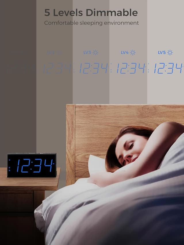 Thumbnail 4 de Digital Dual Alarm Clock 7" LED Display ⏰