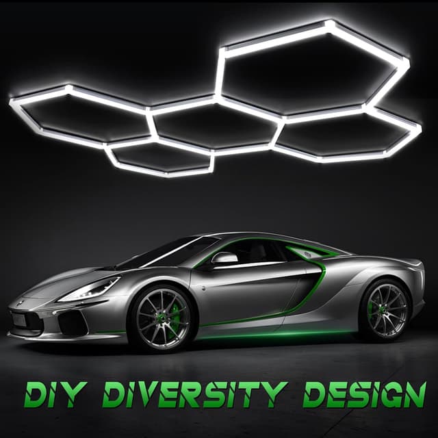 Detalle de TODEHI Hexagon Garage Light (5-hex) 192W linkable LED shop lights