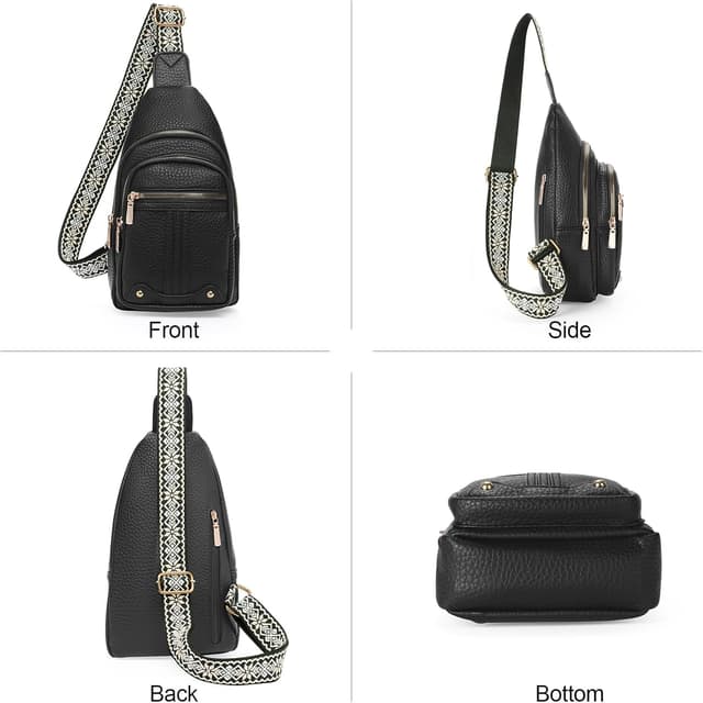 Detalle de GAEKEAO Borsa tracolla vegana in PU con zip e tasche antifurto