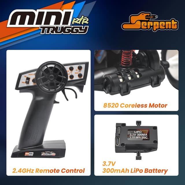 Detalle de Serpent 1:24 Mini 2WD Truggy 2,4 GHz RTR