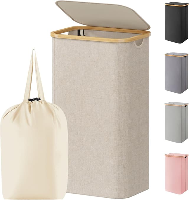 Detalle de Lifewit 100L Wäschekorb mit Deckel