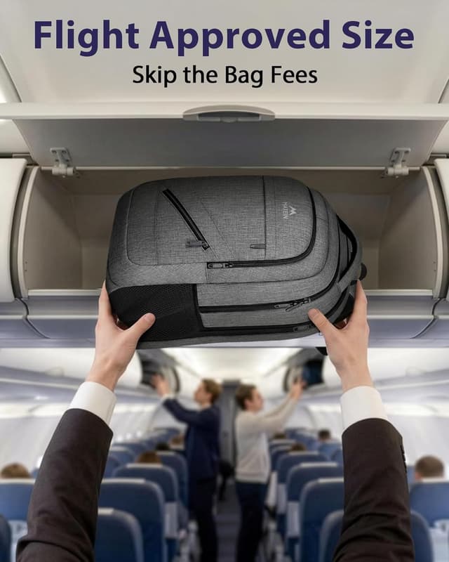 Detalle 2 de MATEIN Zaino Porta PC 17 pollici con porta USB e TSA-friendly grigio