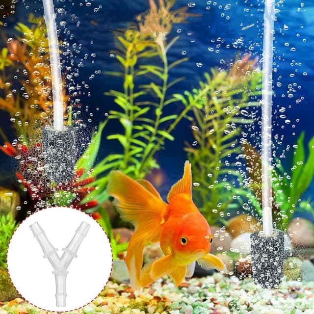 Detalle de BOBOZHONG Aquarium Schlauchverbinder (Y), 10er-Set – Adapter für Luftschläuche an der Luftpumpe