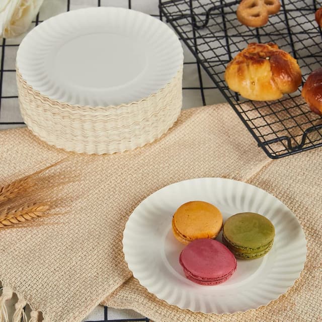 Thumbnail 6 de FOCUSLINE 6 Inch Paper Plates (Uncoated), 1000 Count White Disposable Dessert Plates