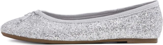 Detalle de Feversole Round Glitter Ballerina Damen Ballerinas mit Slip-on-Design und Profilsohle
