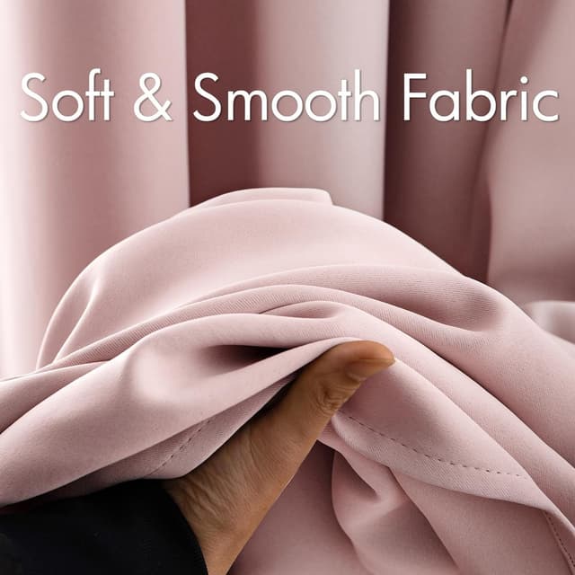 Detalle de MIULEE Verdunkelungsvorhänge fürs Kinderzimmer (2er-Set) Hellrosa, H 245 x B 140