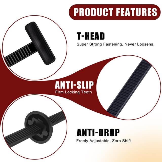 Detalle de 200 Pack Nylon Cable Tie Buckles