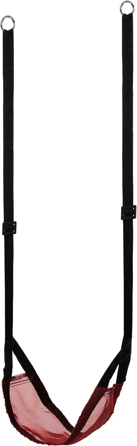 Detalle de Kids Mesh Tree Swing with Adjustable Strap (Red) – Indoor/Outdoor Patio Playground Fun