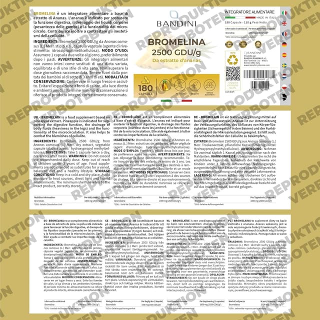 Detalle 1 de Bandini Bromelain Strong 1000 mg GDU
