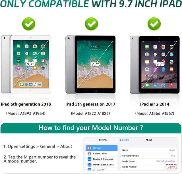 Detalle 2 de SINSO Heavy Duty Shockproof Case for iPad 9.7in (6th Gen 2018 / 5th Gen 2017 / Air 2) with Kickstand & Pencil Holder – Black