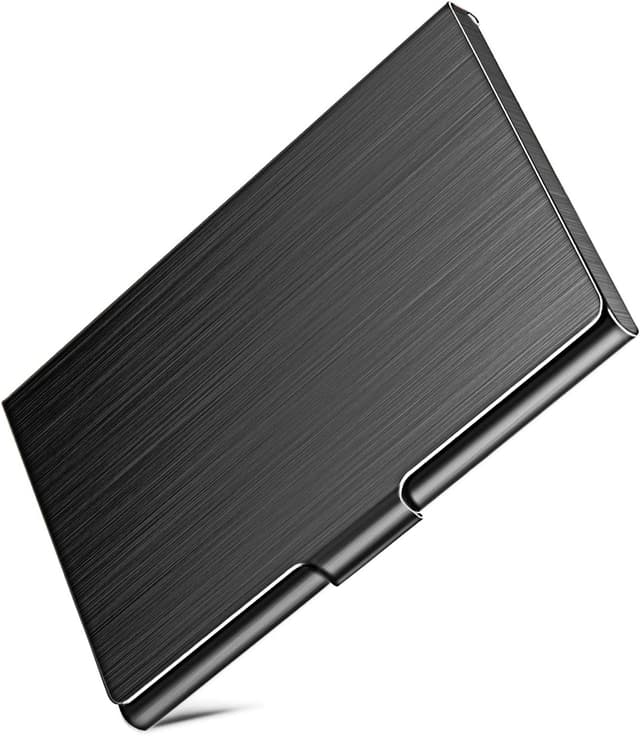 Detalle de DMFLY Slim Stainless Steel Business Card Holder (Metal Card Case) – Buckle Style Shut