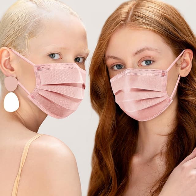 Detalle 1 de ZIYE 3-Layer Disposable Face Masks (100/500 Pack) with Nose Clip & Elastic Ear Loops