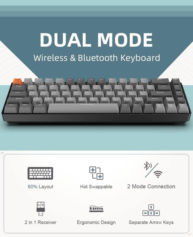 Detalle 2 de MAGIC-REFINER RK68 Teclado Mecánico Gaming Inalámbrico ⚡