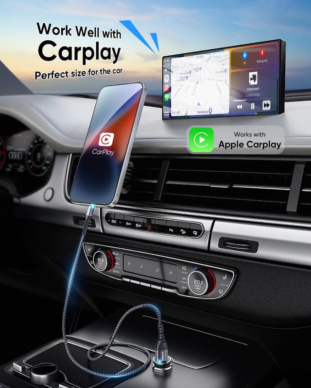 Detalle de SUNGUY Lot de 2 câbles Lightning certifiés MFi (2 m) en nylon