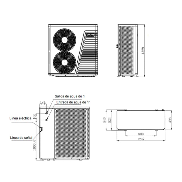 Detalle 2 de Daitsu Monobloc Active AOWD 17X bomba de calor 75ºC