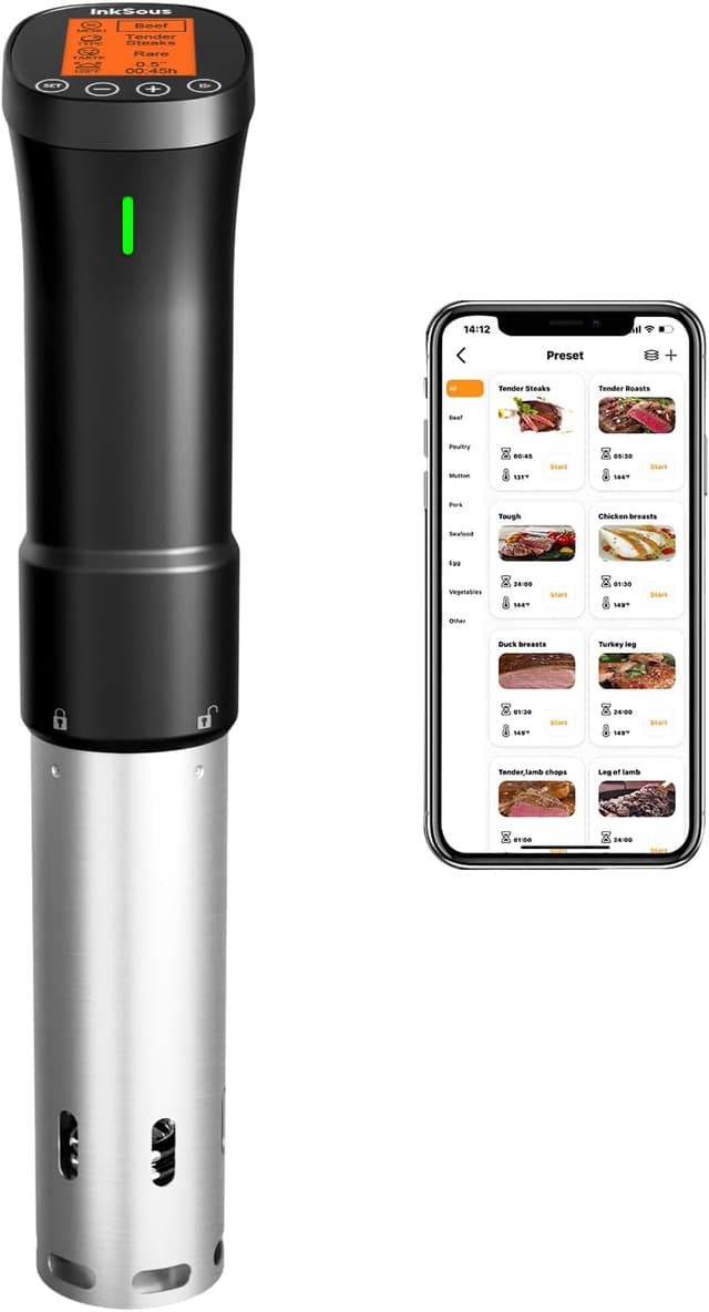 Detalle de InkSous ISSV-200-W 1000W Wi-Fi Sous Vide Cooker
