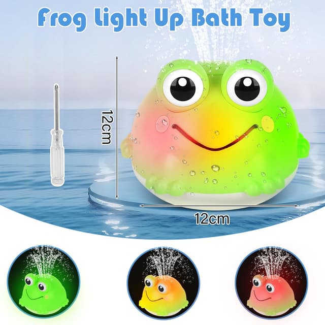 Thumbnail 6 de Withosent Frosch-Spritzball als Badewannenspielzeug mit Licht und automatischem Wasserspray
