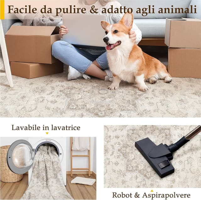 Detalle de PureCozy Tappeto vintage 200x300 antiscivolo