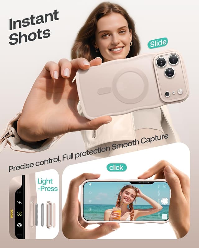 Detalle 2 de GolbinBox for iPhone 17 Pro Max Case with Stash Stand, MagSafe Compatible, Full Camera Protection (6.9 in), Rose Gold