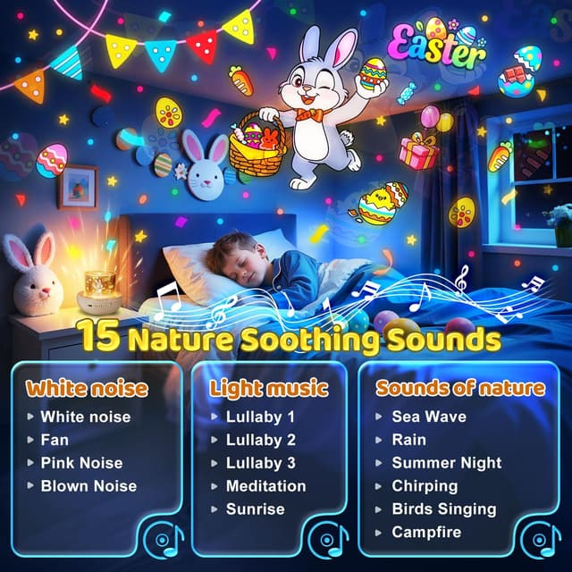 Detalle de One Fire Proiettore a uovo di dinosauro per Pasqua fai-da-te con 14 film, adesivi, luce 360° e telecomando