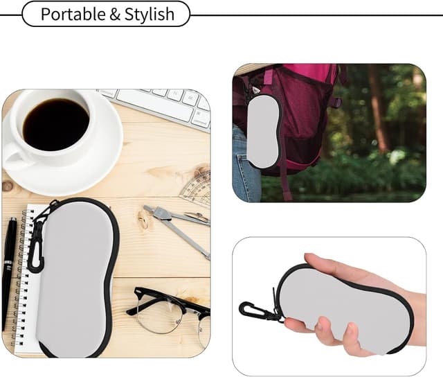 Detalle de Hion Brillenetui für Sonnenbrillen aus weichem Neopren mit Gürtelclip und Karabinerhaken