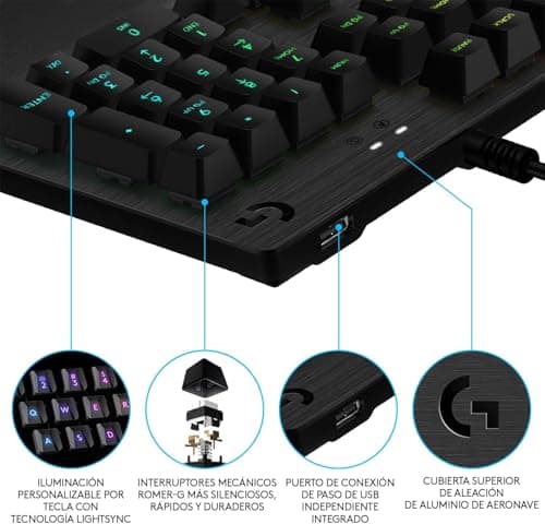 Detalle 2 de Logitech G512 teclado gaming mecánico GX Brown