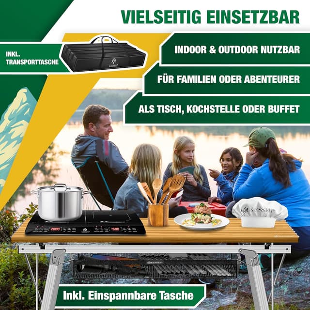 Thumbnail 2 de KESSER Campingtisch faltbar 90x53 cm Holz-Optik
