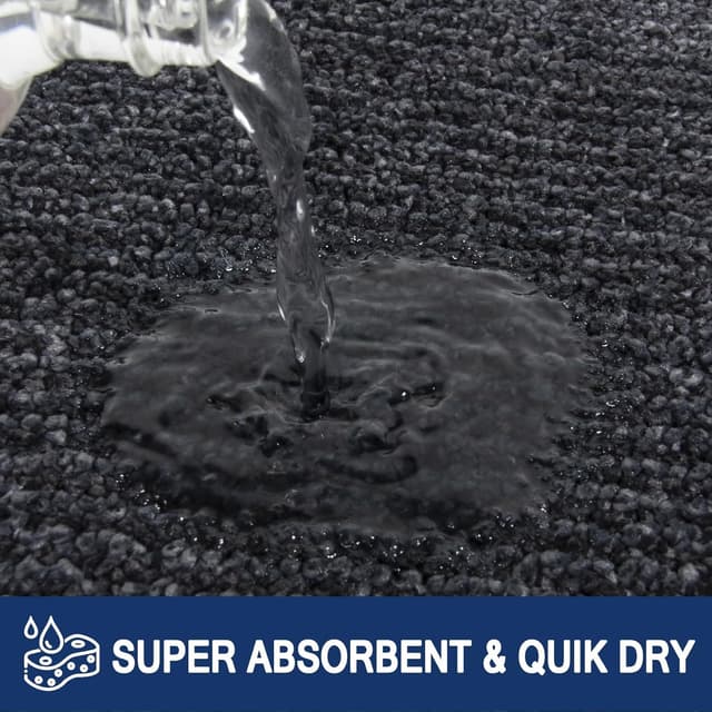 Detalle de FCSDETAIL Dirt Trapper Indoor Door Mat 60 x 90 cm – Machine washable non-slip entrance rug