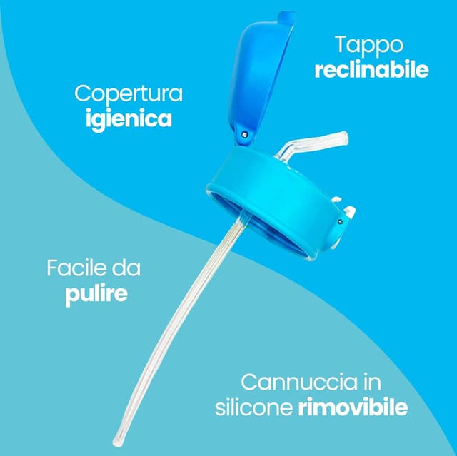 Detalle 2 de Cartomania Borraccia termica Chill & Refill da 460 ml con cannuccia, tema pinguino