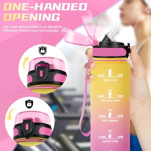 Detalle de Grsta 1 Litro botella de agua deportiva con pajita