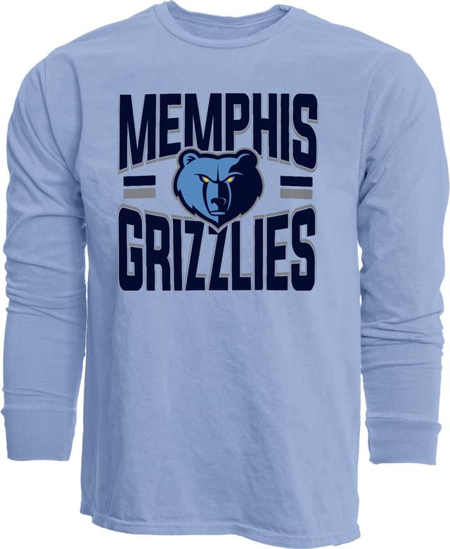 Detalle de Blue 84 Memphis Grizzlies Long Sleeve T-Shirt (Ringspun Cotton) – Unisex, Officially Licensed