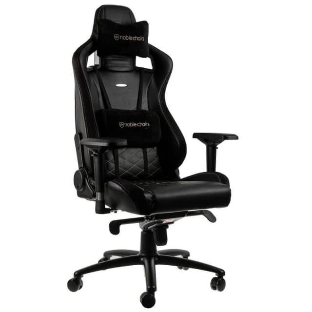 Detalle de noblechairs Epic silla gaming acolchada negro/dorado