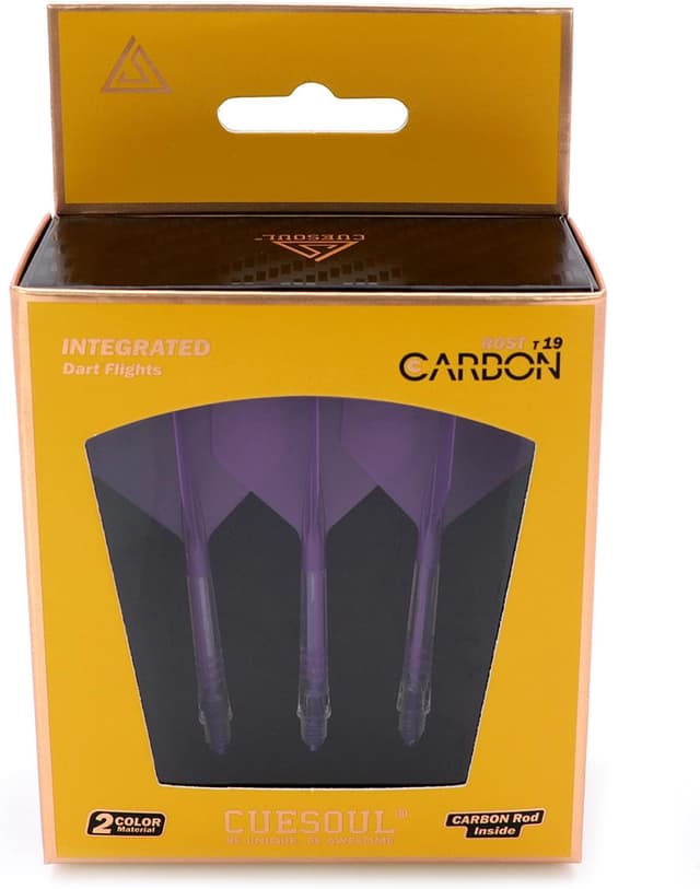 Detalle de CUESOUL Rost T19 manche et vol de fléchettes en carbone (Grande Forme Standard) – Lot de 3