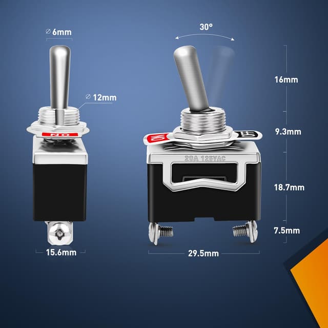 Detalle de Nilight 90012E Rocker Toggle Switch 15A