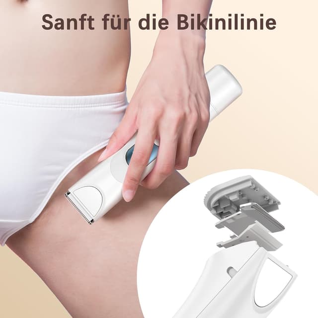 Detalle 2 de ROOFEI Rasoir Électrique Femme 3 en 1 : tondeuse intime, jambes, bras et visage rechargeable IPX7