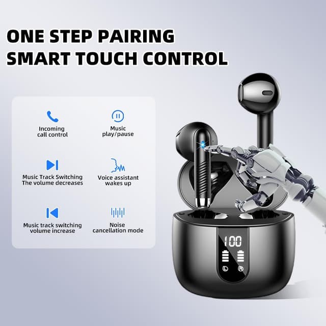 Thumbnail 6 de PWTEK Wireless Earbuds 56H battery