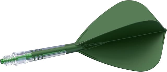 Detalle de CUESOUL Rost T19 en carbone (tige + vol de fléchettes intégrés) vert foncé – lot de 3