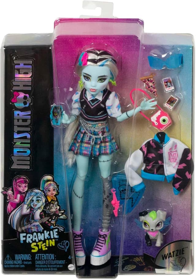 Thumbnail 5 de Monster High Frankie Stein Muñeca articulada con accesorios y mascota ⚡