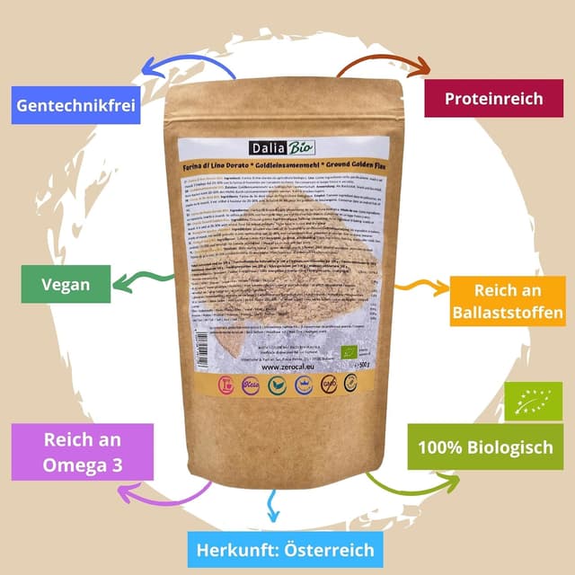 Thumbnail 1 de Dalia Goldleinsamenmehl BIO 500g đŸ