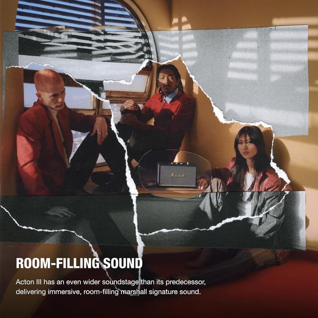 Detalle 2 de Marshall Acton III Bluetooth Home Speaker (Black) — Re-engineered wider stereo sound