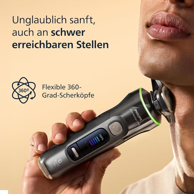 Detalle 2 de Philips i9000 Prestige Ultra Nass- und Trockenrasierer XP9402/11 mit Lift-Cut-System, SkinIQ Pro & Trimmeraufsatz