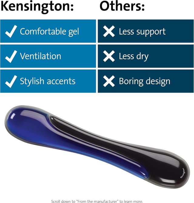 Thumbnail 6 de Kensington K62397AM Duo Gel ergonomic wrist rest 480 mm