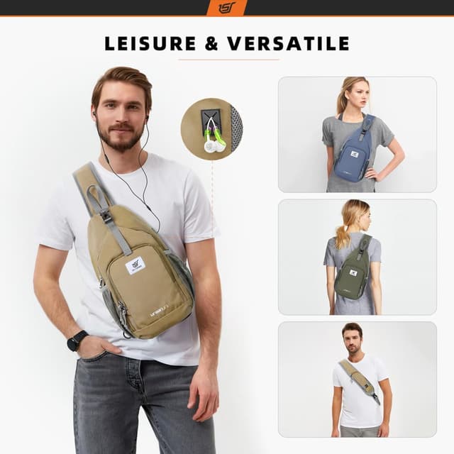 Detalle 2 de SKYSPER URBAN X7 Brusttasche / Sling Bag klein – leichter Crossbody für Herren & Damen