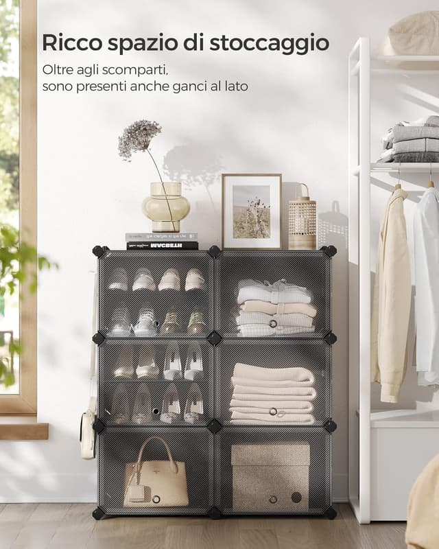 Detalle 2 de SONGMICS Scarpiera modulare 6 scomparti per 24 paia