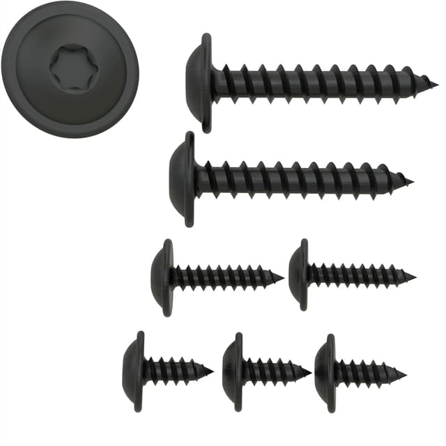 Detalle de 100 AUPROTEC Viti autofilettanti 4,2 x 25 mm TORX mezza tonda flangiata zincata nera DIN 7049