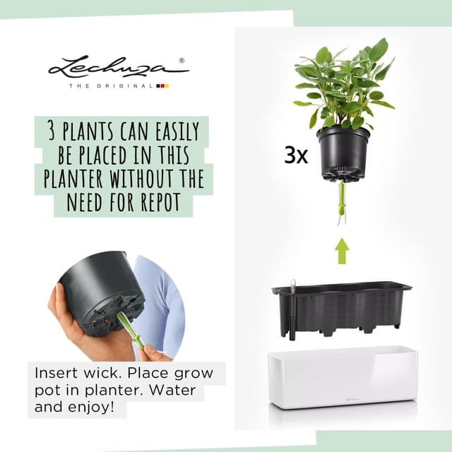 Thumbnail 3 de LECHUZA CUBE Glossy Triple 13,5x40x14 cm