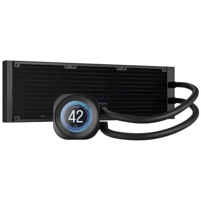 Detalle de Corsair Nautilus 360 RS LCD Refrigeración líquida 360mm con 3 ventiladores PWM negros