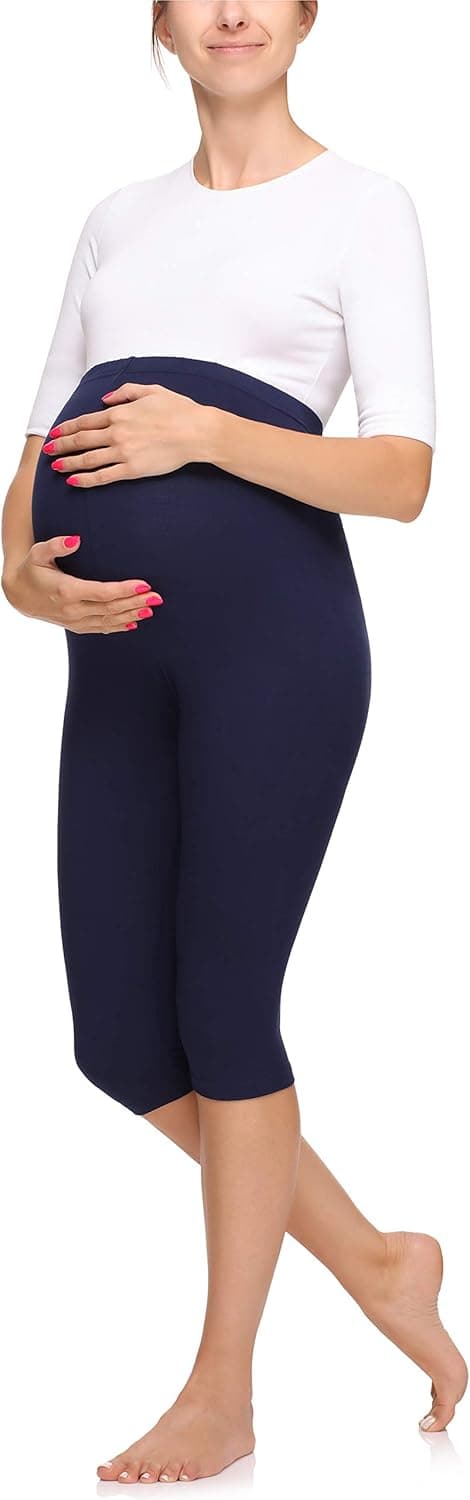 Detalle 2 de Legging de grossesse 3/4 Merry Style Maternité (MS10-298) taille haute, souple et extensible